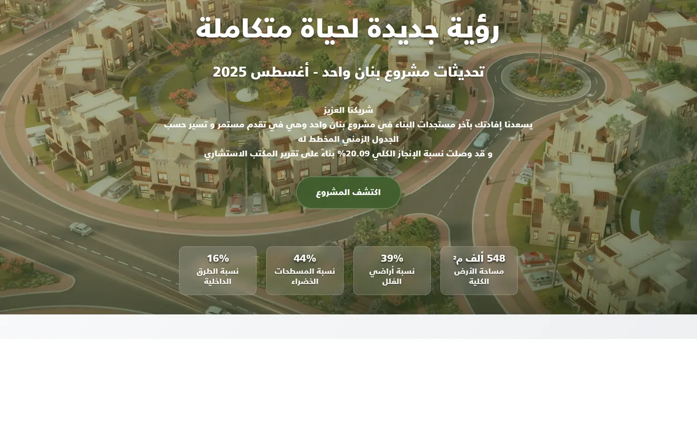 بنان الرياض — موقع تسويقي لمطوّر عقاري — عرض المشاريع واستقبال العملاء المهتمين. صممته وبنيته ونشرته وأتولى صيانته بمفردي.
